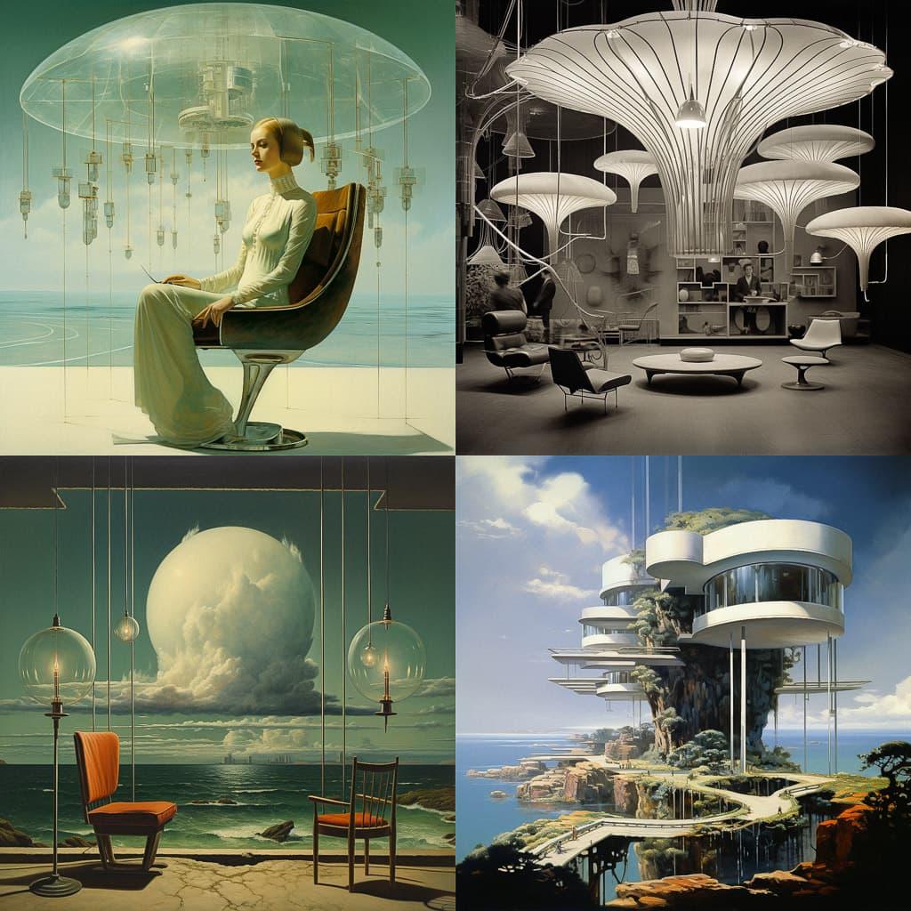 Poul Henningsen style, Midjourney V5.2, render 1 of 4