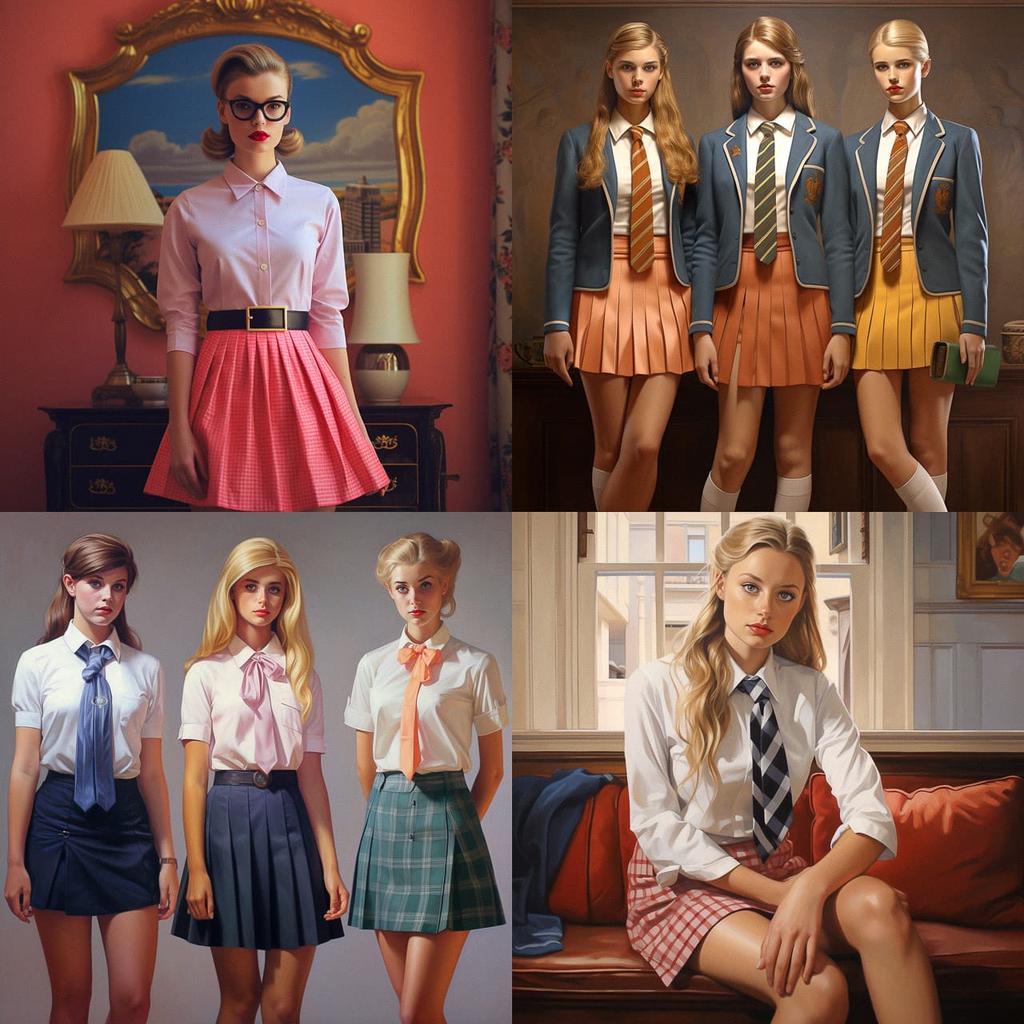 Preppy fashion style, Midjourney V5.2, render 1 of 4