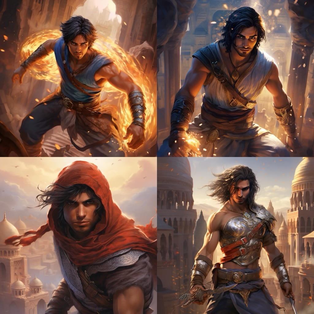 Prince of Persia style, Midjourney V5.2, render 1 of 4