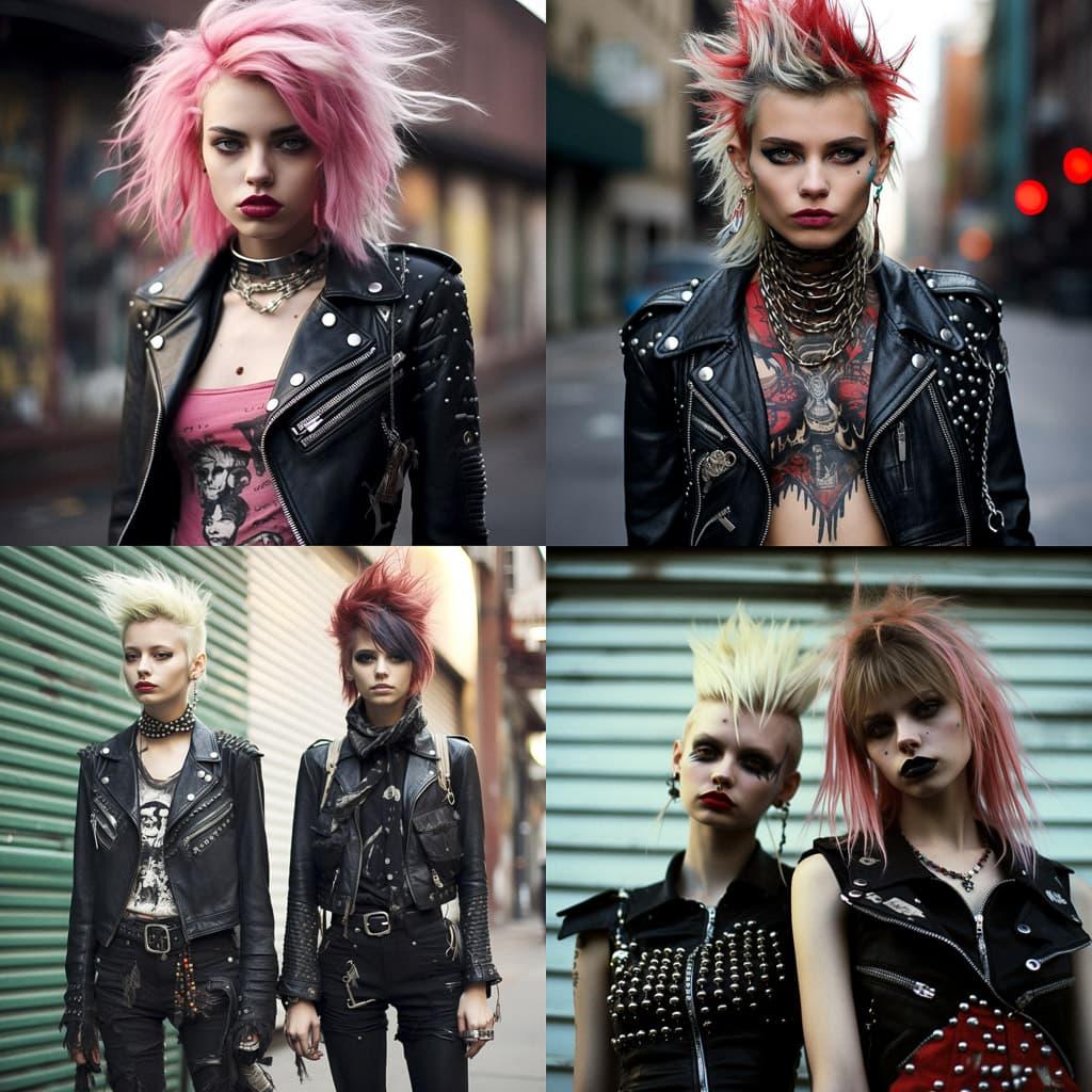 Punk fashion style, Midjourney V5.2, render 1 of 4