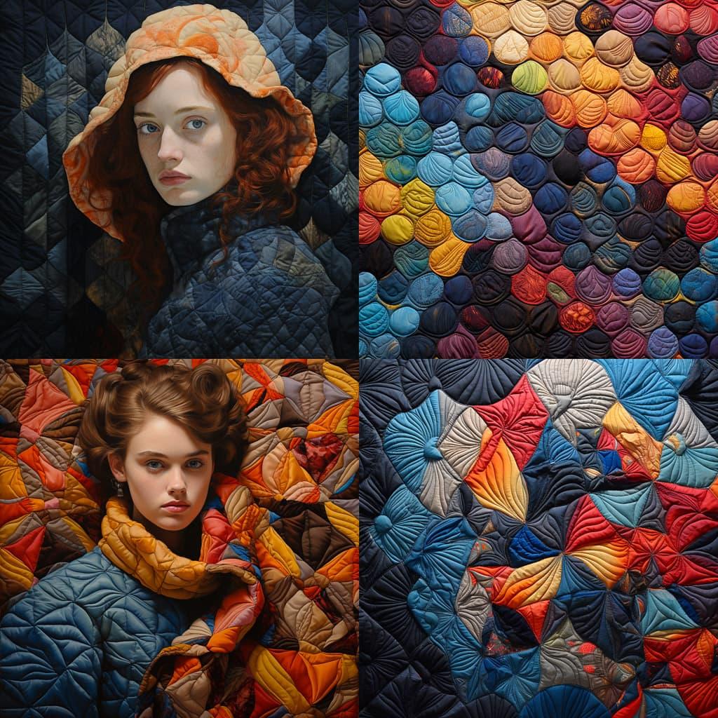 Quilted style, Midjourney V5.2, render 1 of 4