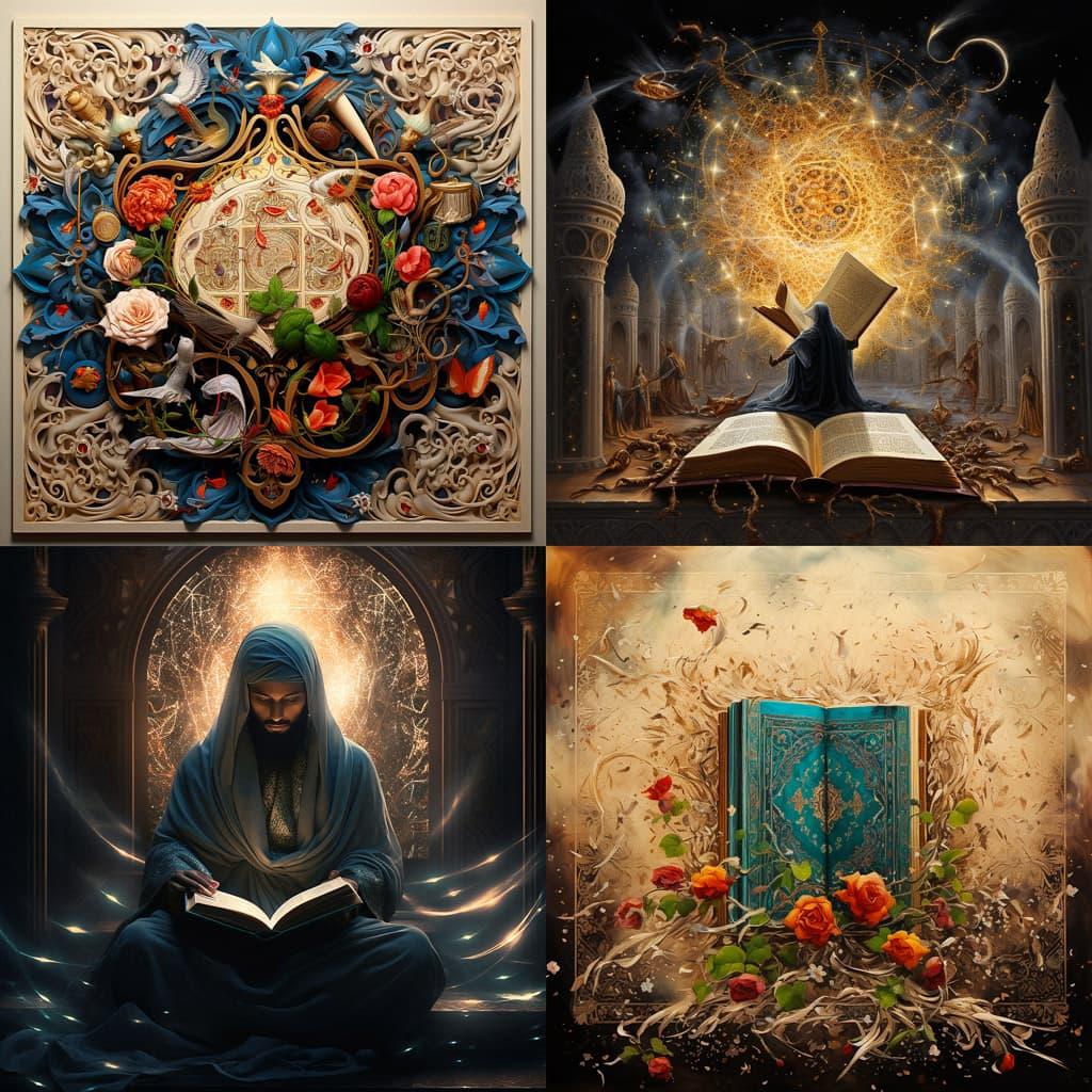 Quranic art style, Midjourney V5.2, render 1 of 4