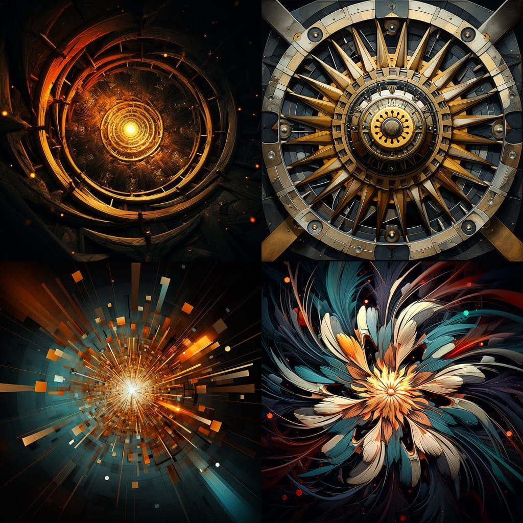 Radial composition style, Midjourney V5.2, render 1 of 4