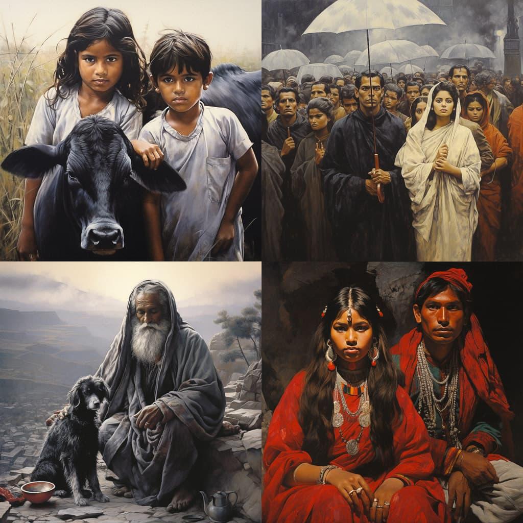 Raghu Rai style, Midjourney V5.2, render 1 of 4