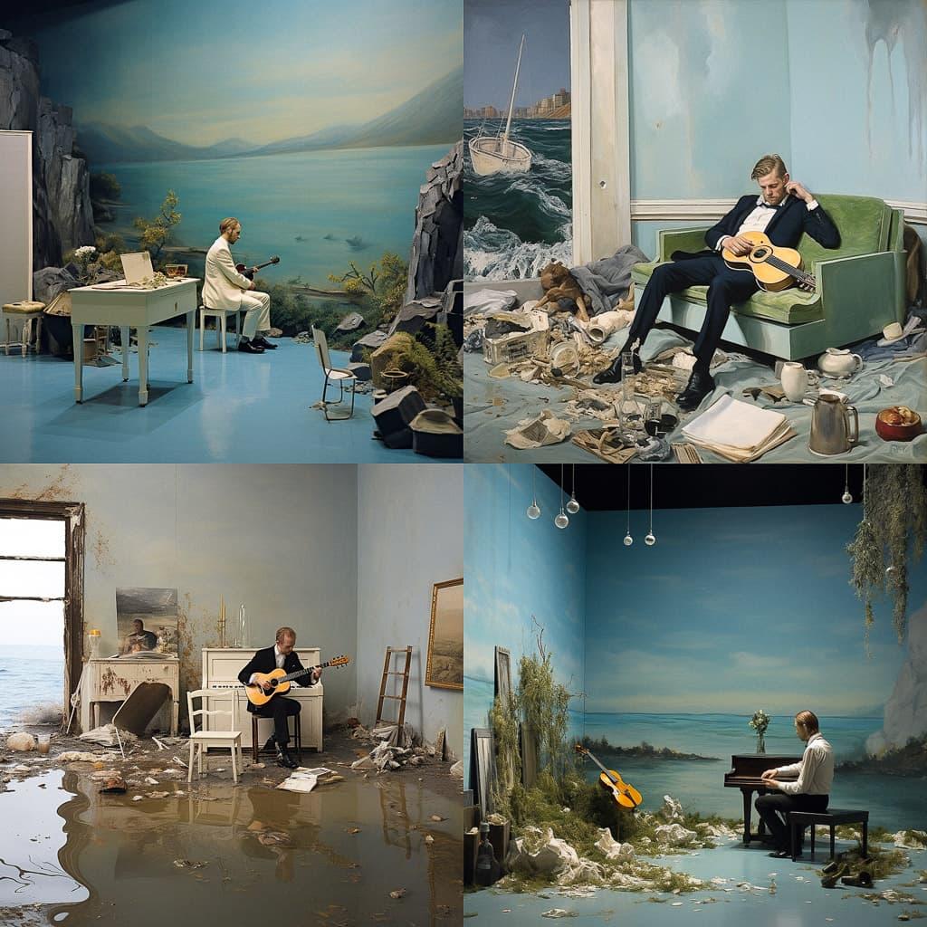 Ragnar Kjartansson style, Midjourney V5.2, render 1 of 4