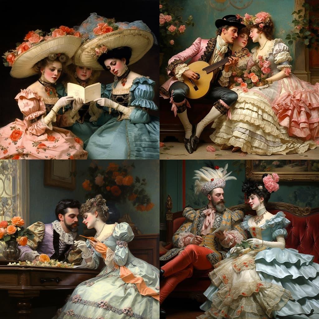 Raimundo de Madrazo y Garreta style, Midjourney V5.2, render 1 of 4