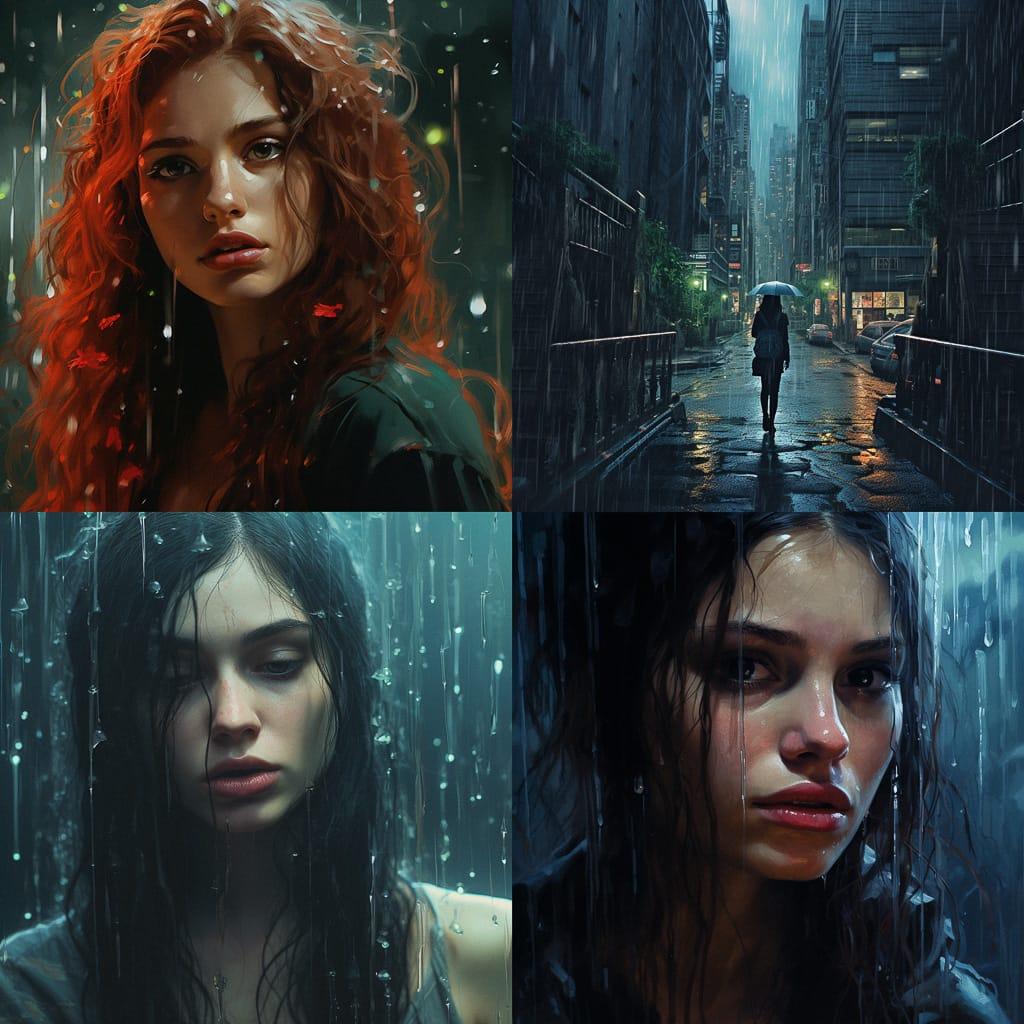 Rainy style, Midjourney V5.2, render 1 of 4