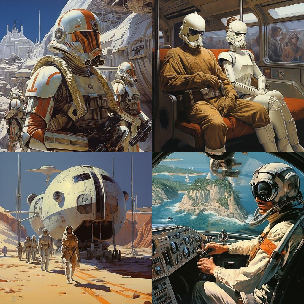 Ralph McQuarrie style, Midjourney V5.2, render 1 of 4