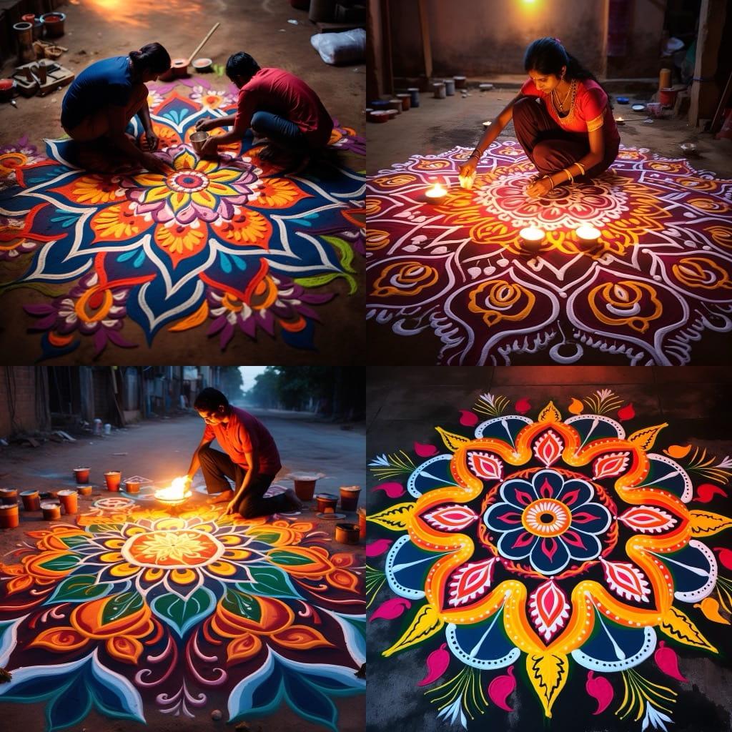 Rangoli style, Midjourney V5.2, render 1 of 4