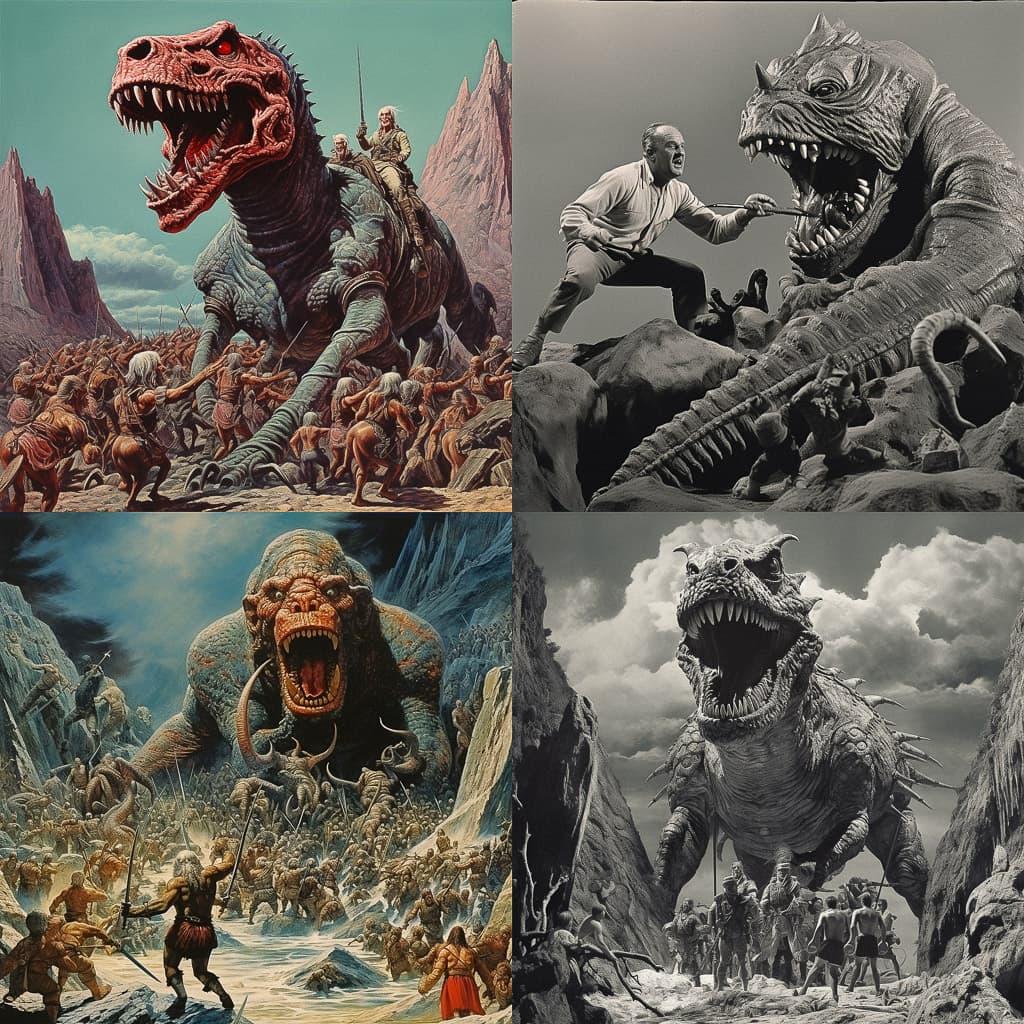 Ray Harryhausen style, Midjourney V5.2, render 1 of 4