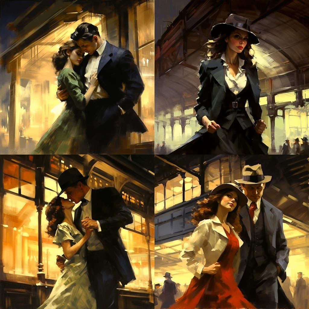 Raymond Leech style, Midjourney V5.2, render 1 of 4