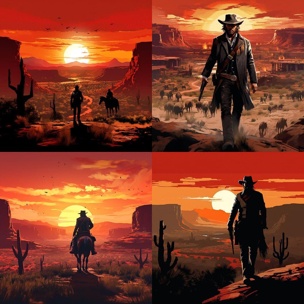 Red Dead Redemption style, Midjourney V5.2, render 1 of 4