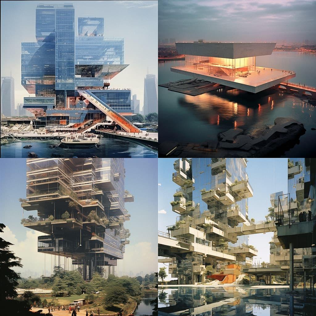Rem Koolhaas style, Midjourney V5.2, render 1 of 4