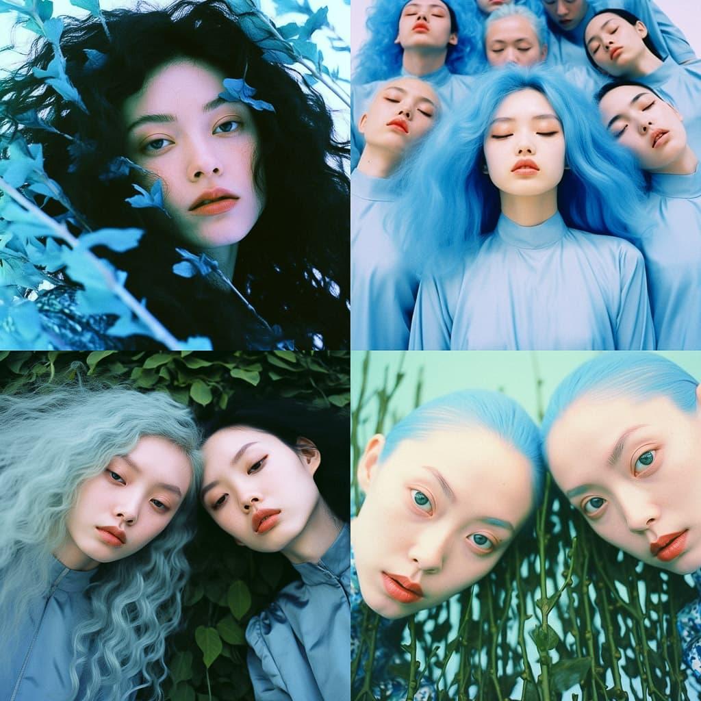 Ren Hang style, Midjourney V5.2, render 1 of 4