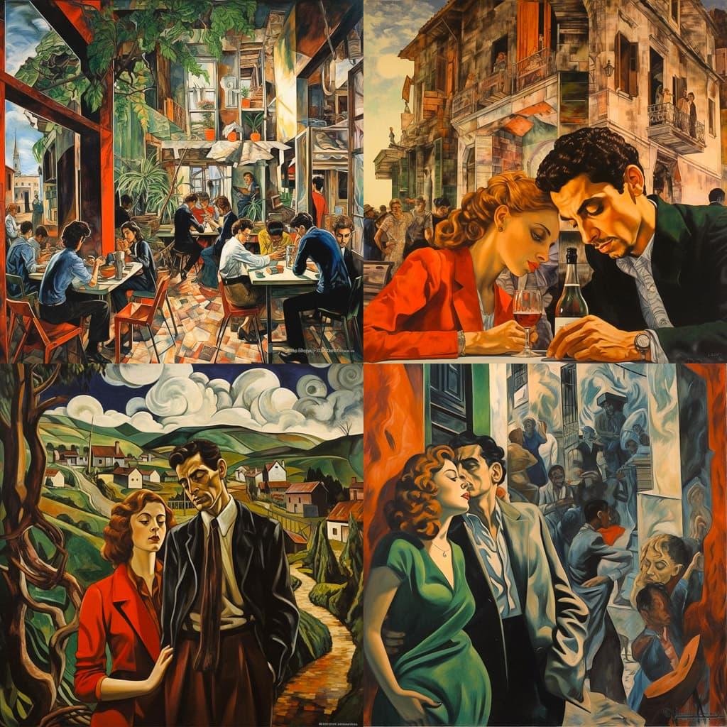 Renato Guttuso style, Midjourney V5.2, render 1 of 4