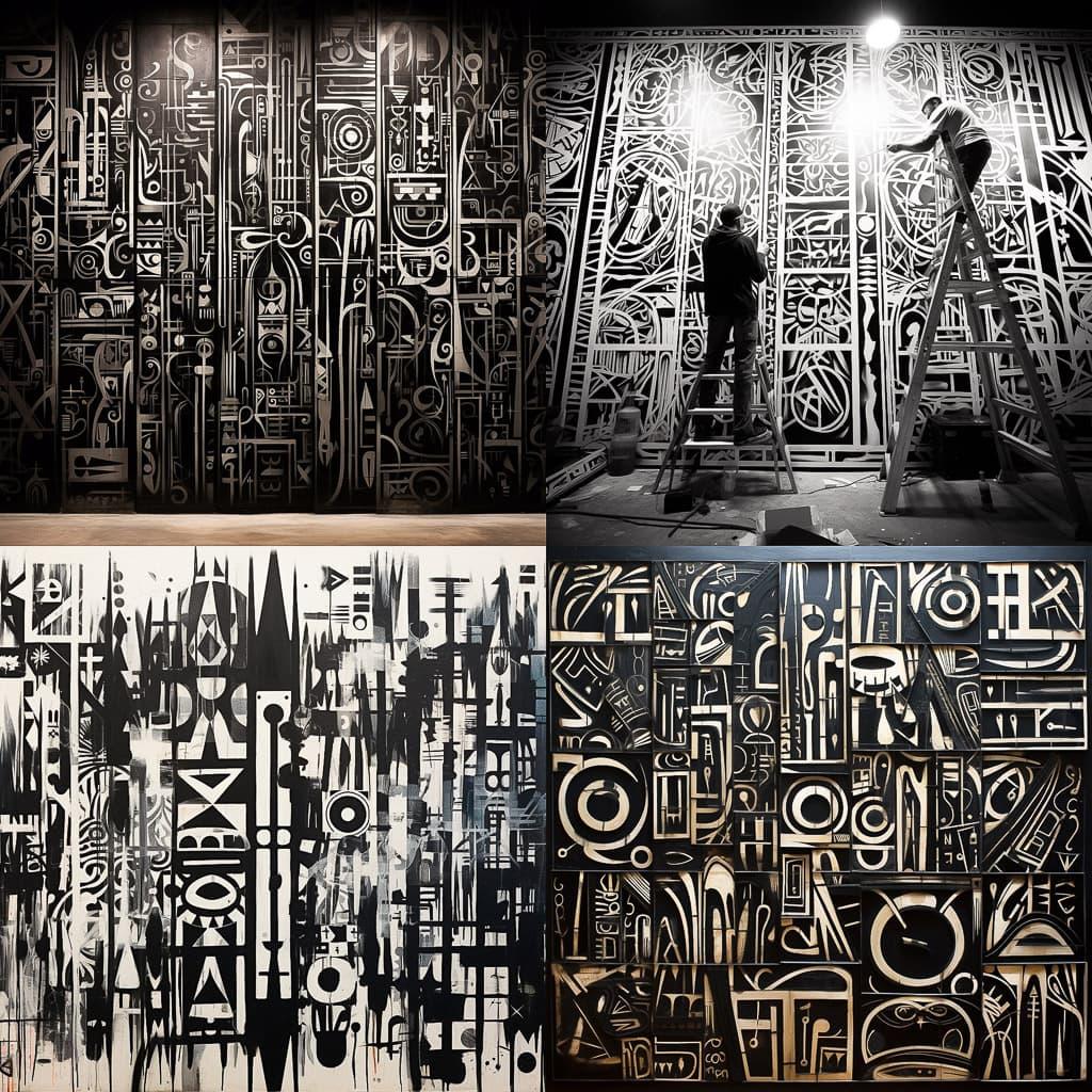 Retna style, Midjourney V5.2, render 1 of 4