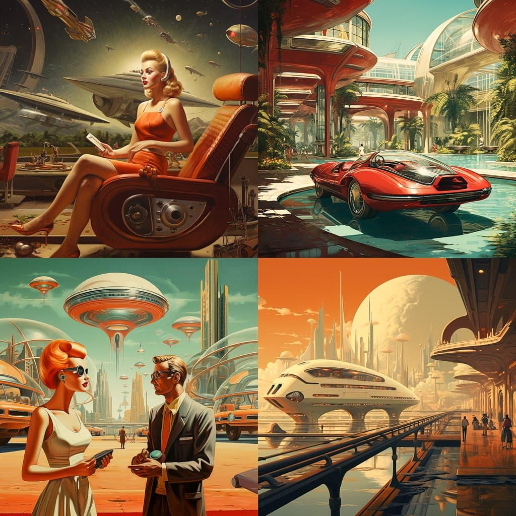 Retrofuturism style, Midjourney V5.2, render 1 of 4