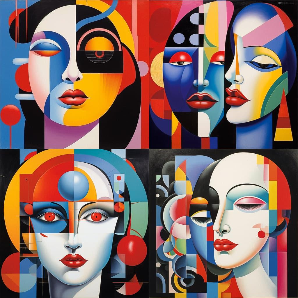 Richard Lindner style, Midjourney V5.2, render 1 of 4