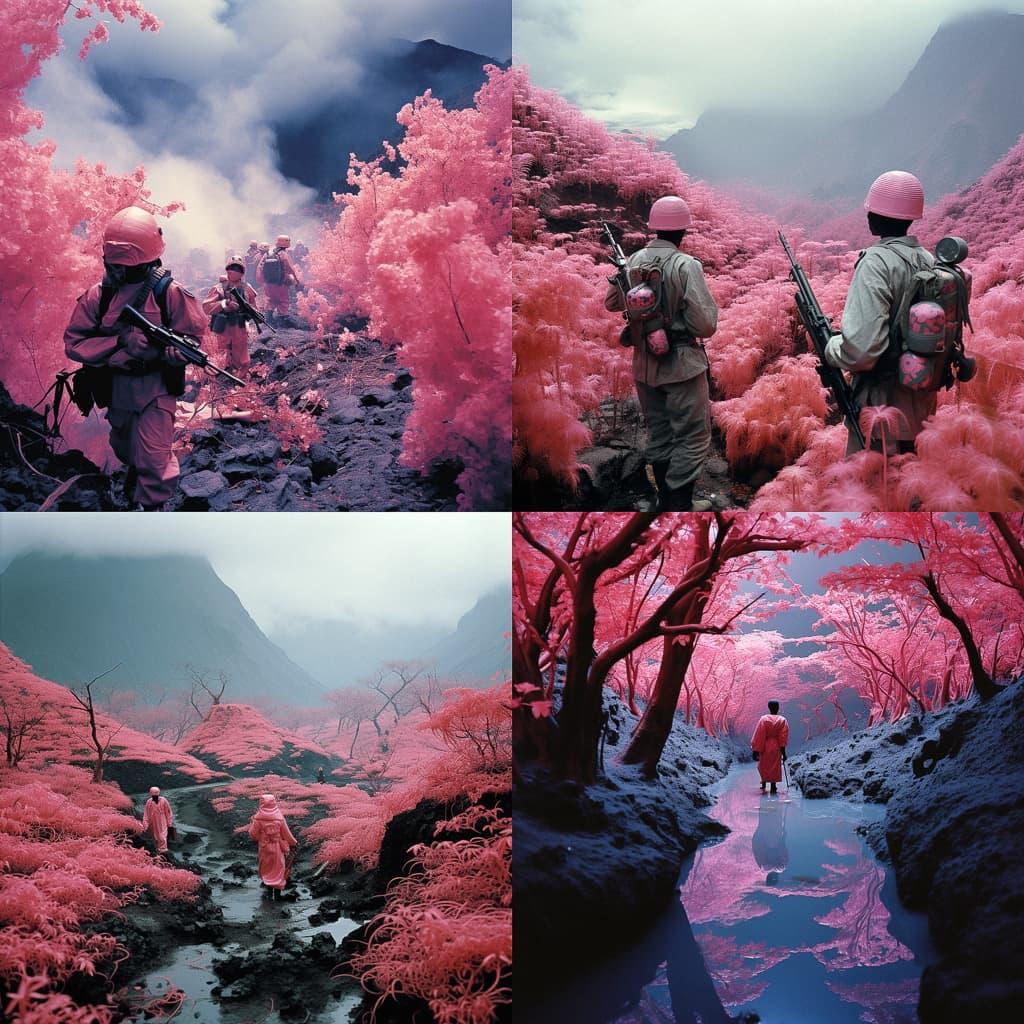 Richard Mosse style, Midjourney V5.2, render 1 of 4
