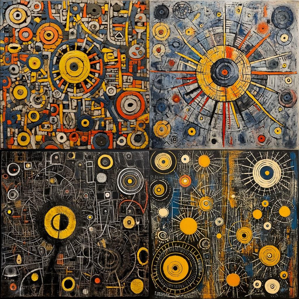 Richard Pousette-Dart style, Midjourney V5.2, render 1 of 4