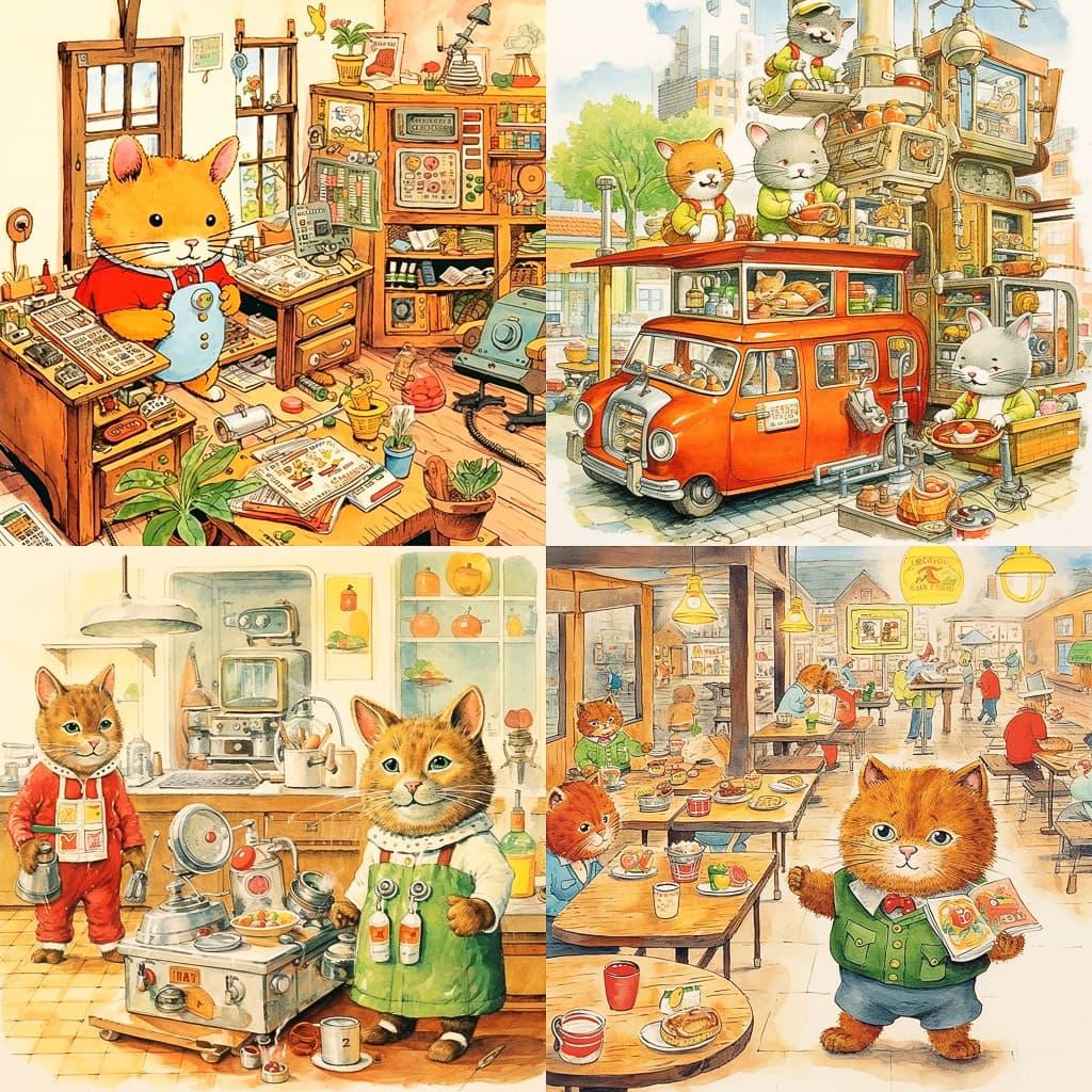 Richard Scarry style, Midjourney V5.2, render 1 of 4