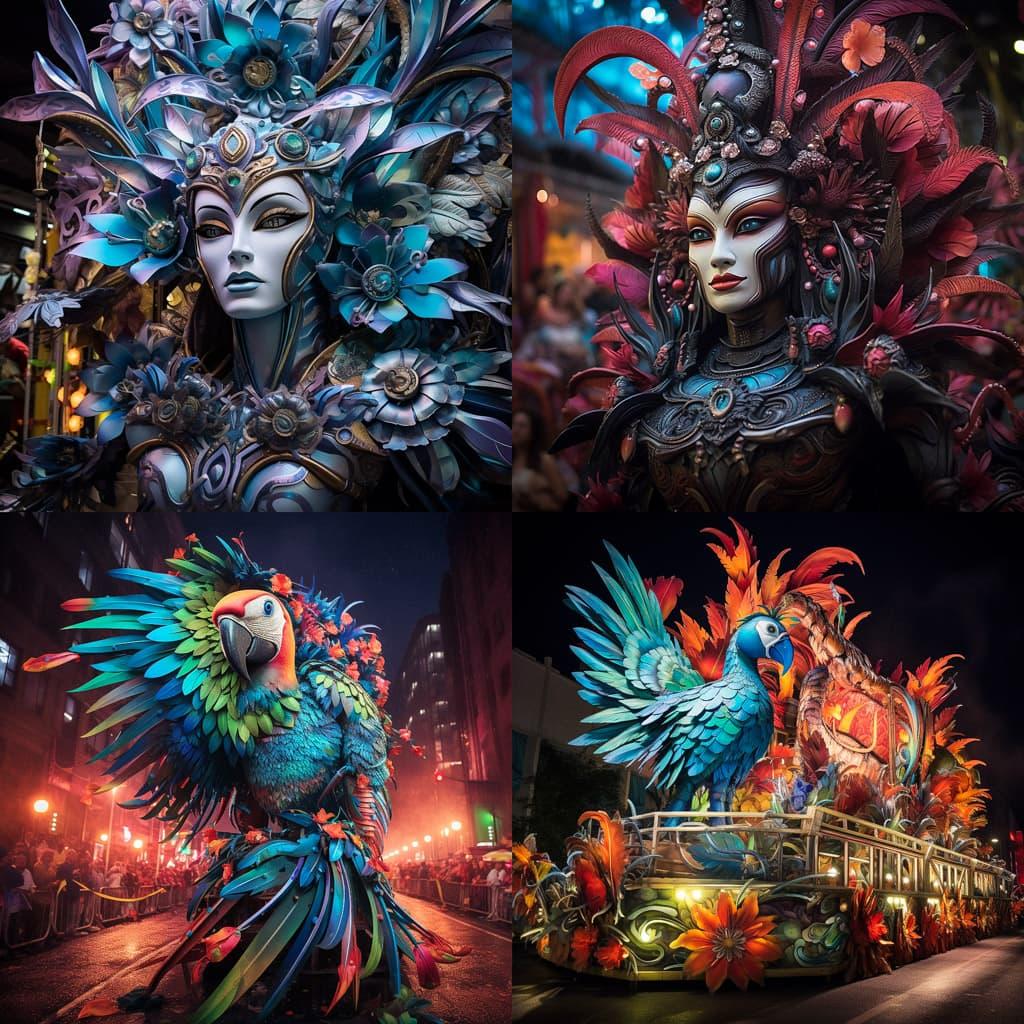 Rio Carnival float style, Midjourney V5.2, render 1 of 4