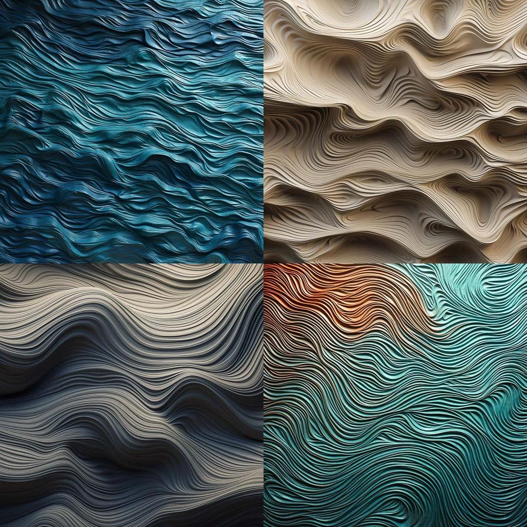 Rippled texture style, Midjourney V5.2, render 1 of 4