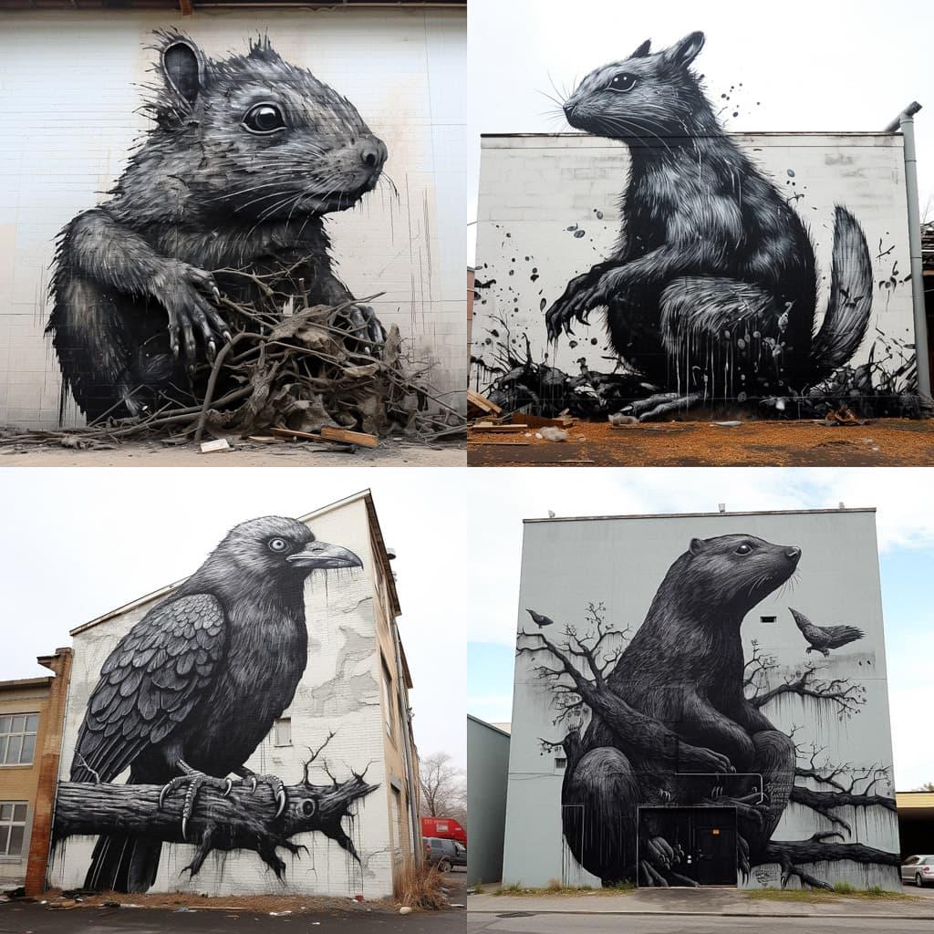 ROA style, Midjourney V5.2, render 1 of 4