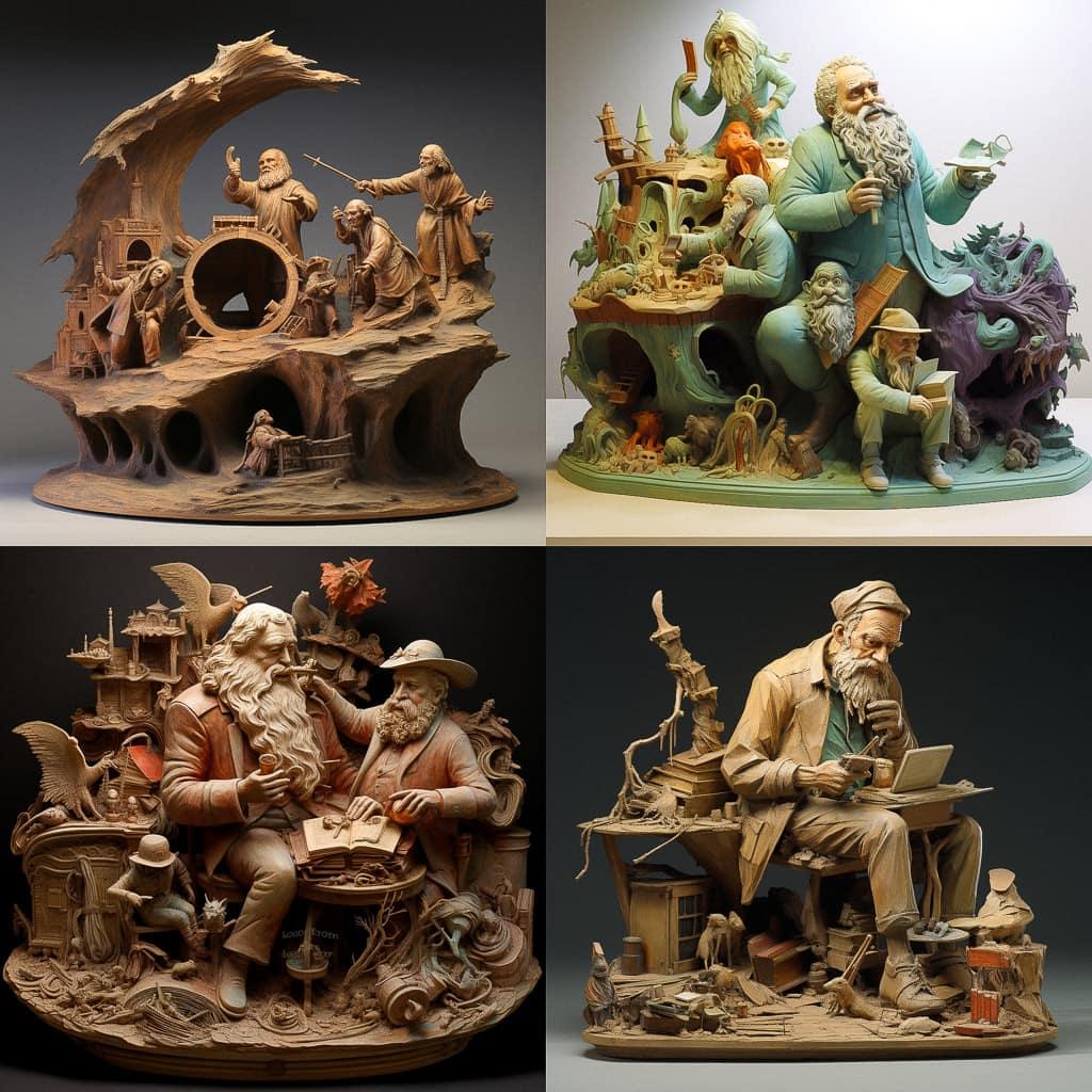 Robert Arneson style, Midjourney V5.2, render 1 of 4