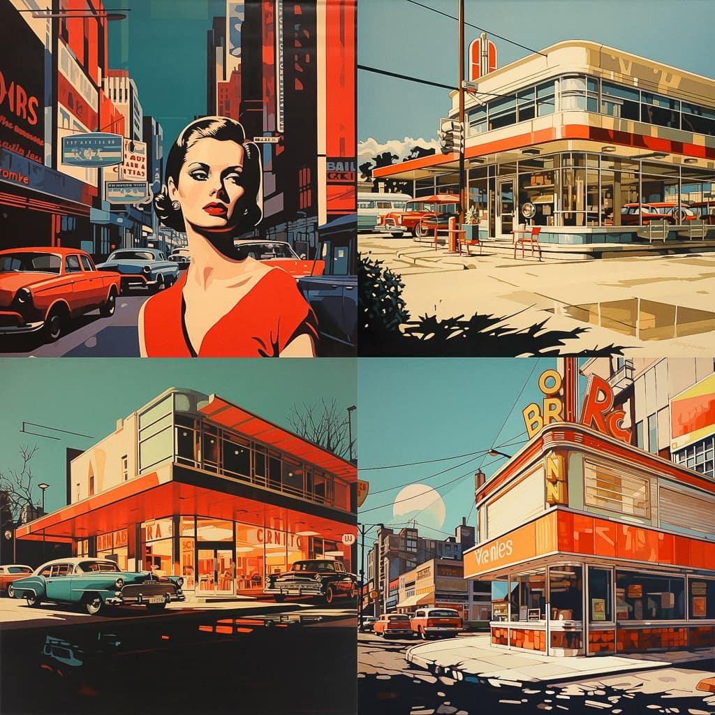 Robert Cottingham style, Midjourney V5.2, render 1 of 4