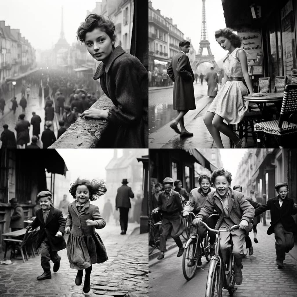Robert Doisneau style, Midjourney V5.2, render 1 of 4