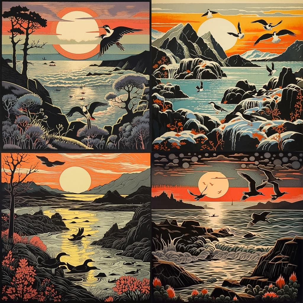 Robert Gillmor style, Midjourney V5.2, render 1 of 4