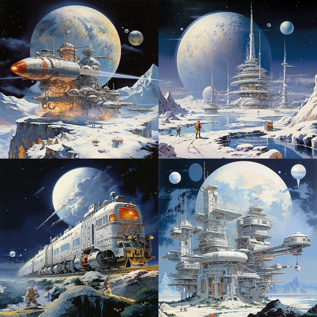 Robert McCall style, Midjourney V5.2, render 1 of 4