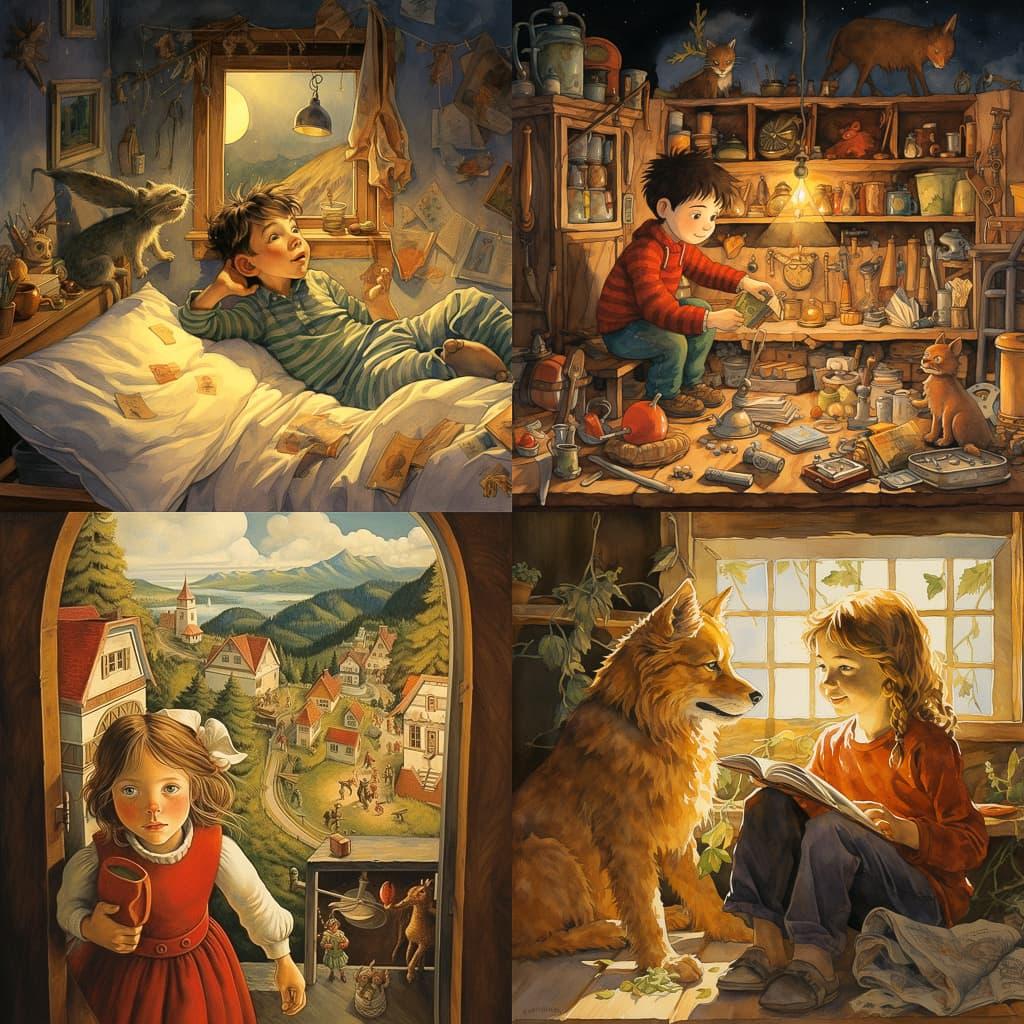 Robert Munsch style, Midjourney V5.2, render 1 of 4