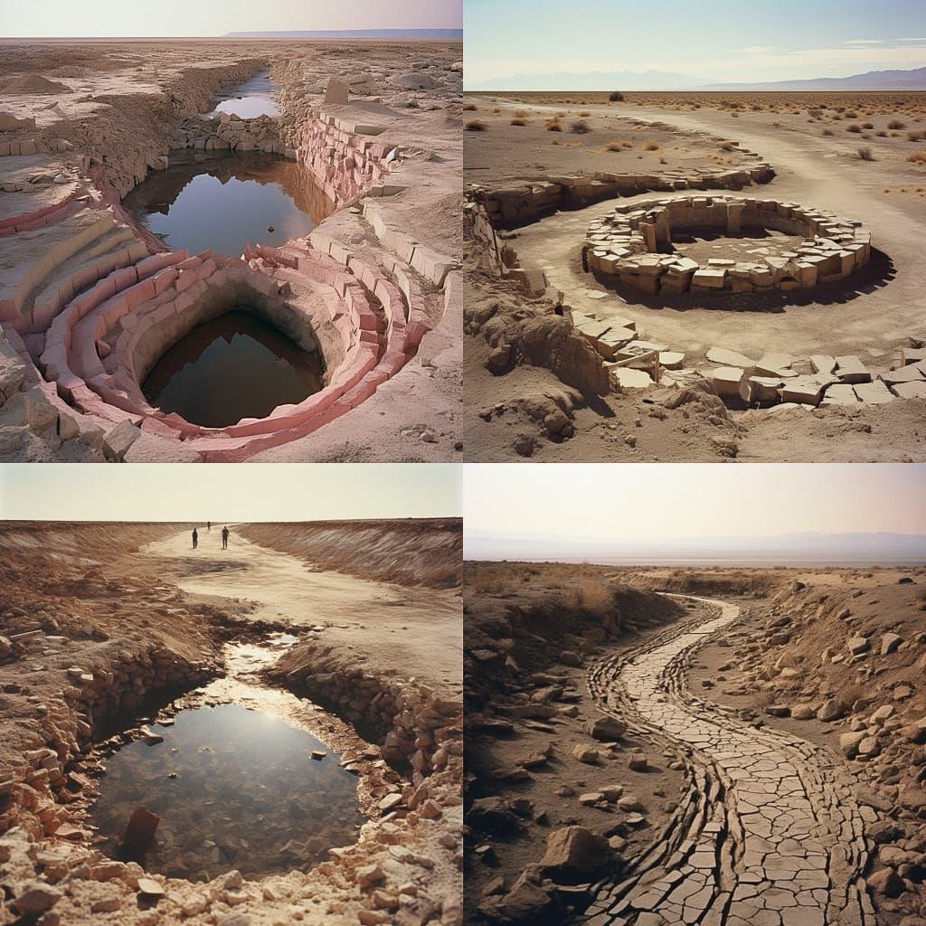 Robert Smithson style, Midjourney V5.2, render 1 of 4