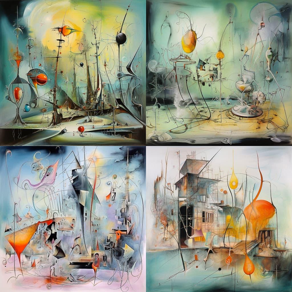 Roberto Matta style, Midjourney V5.2, render 1 of 4
