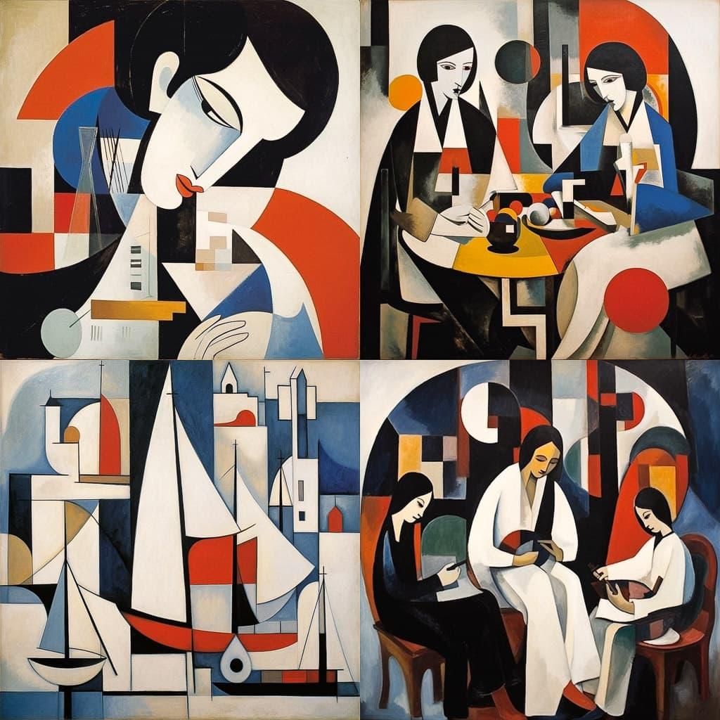 Roger de La Fresnaye style, Midjourney V5.2, render 1 of 4