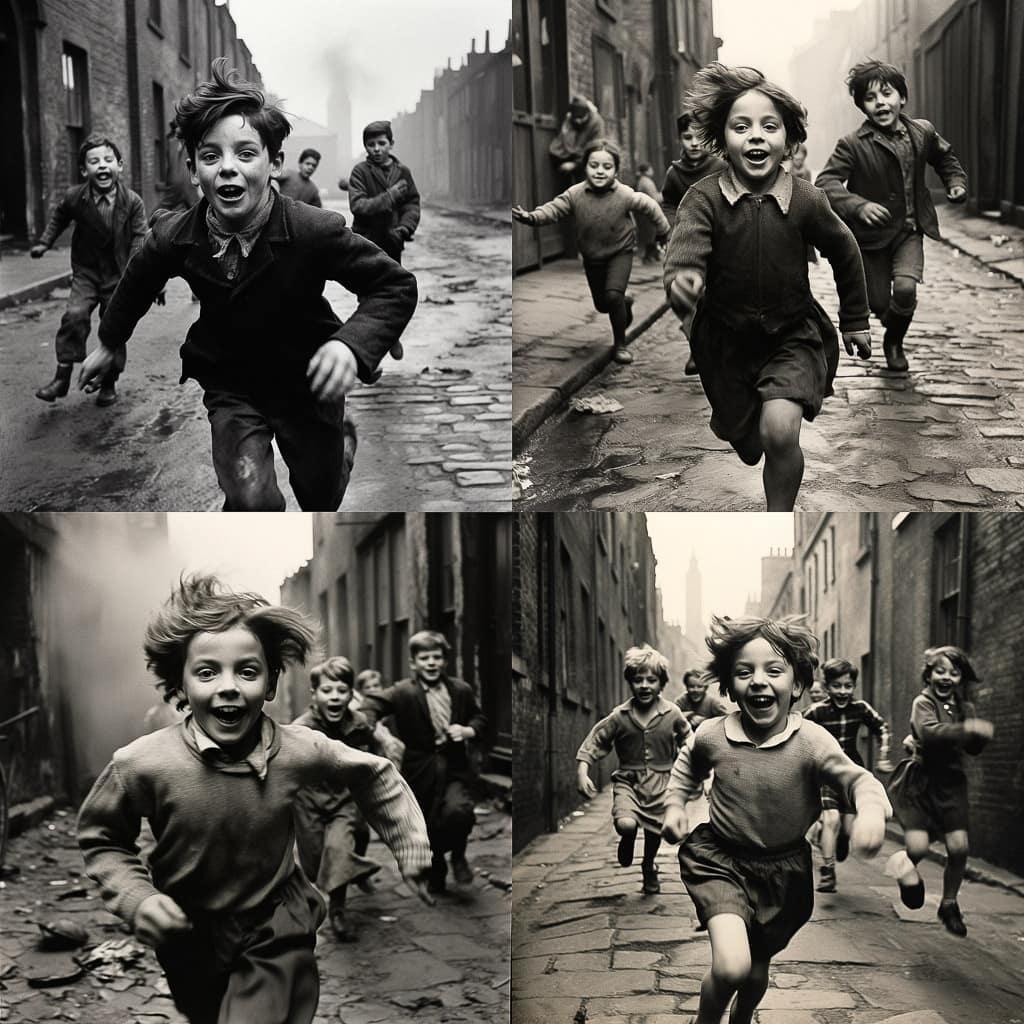 Roger Mayne style, Midjourney V5.2, render 1 of 4