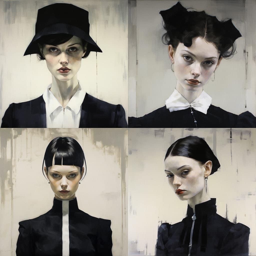 Romaine Brooks style, Midjourney V5.2, render 1 of 4