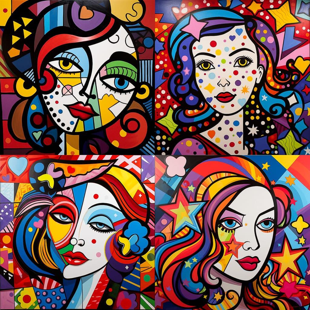Romero Britto style, Midjourney V5.2, render 1 of 4
