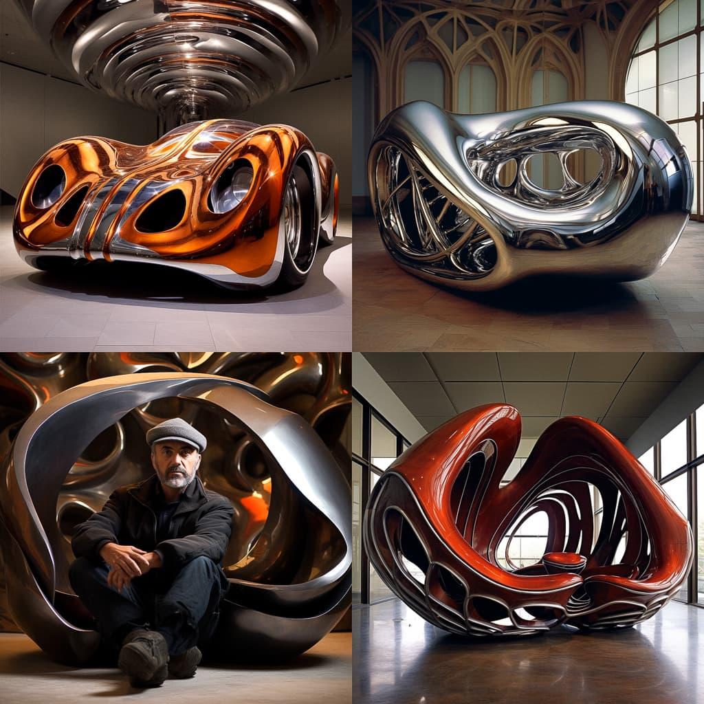Ron Arad style, Midjourney V5.2, render 1 of 4