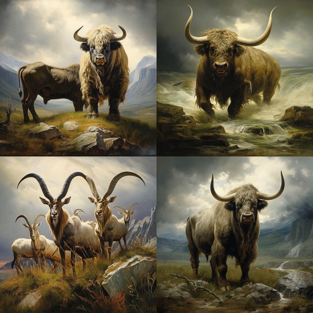 Rosa Bonheur style, Midjourney V5.2, render 1 of 4
