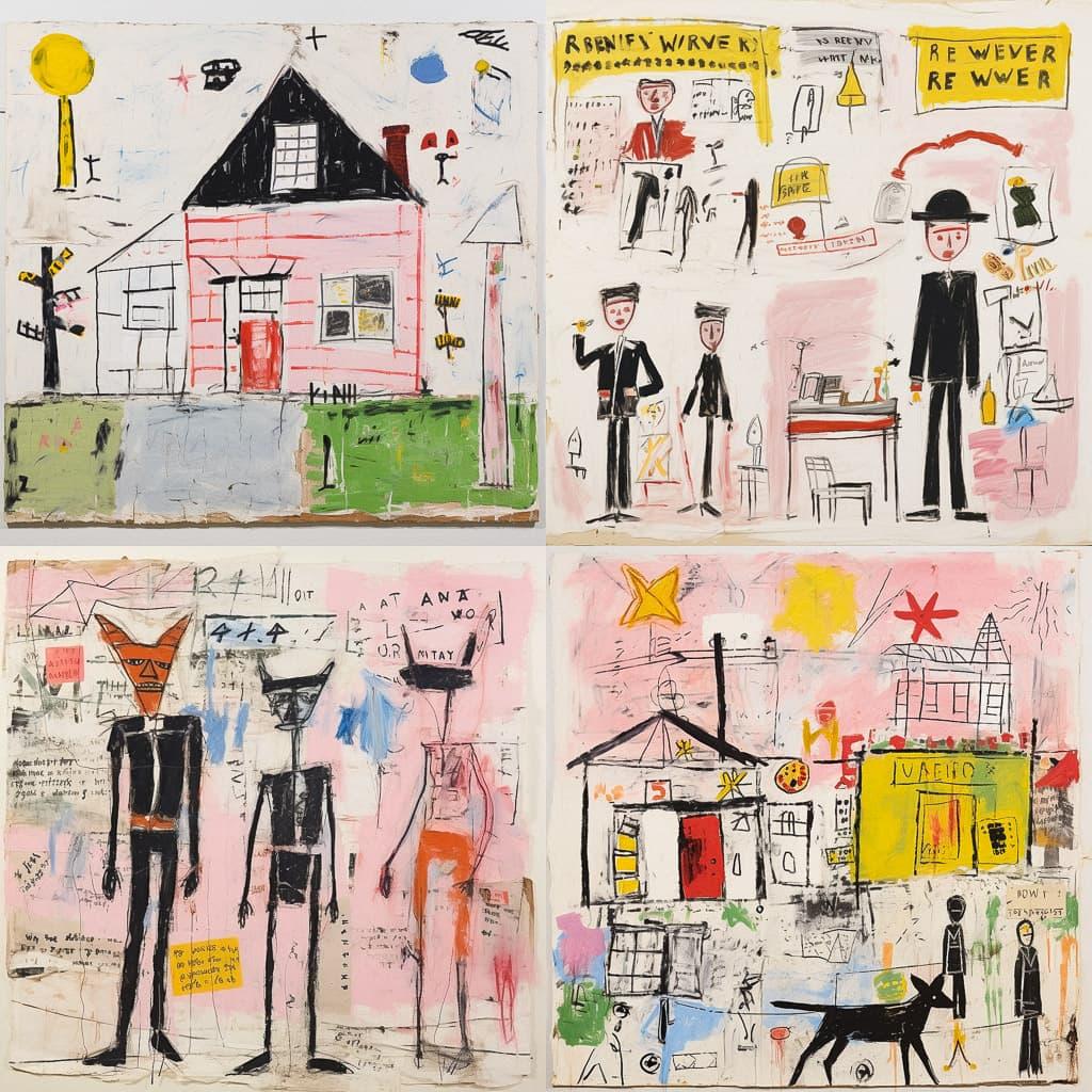 Rose Wylie style, Midjourney V5.2, render 1 of 4