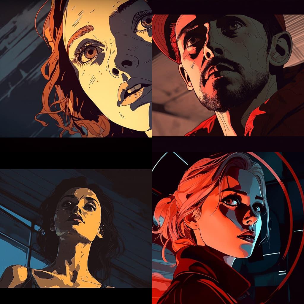 Rotoscope animation style, Midjourney V5.2, render 1 of 4