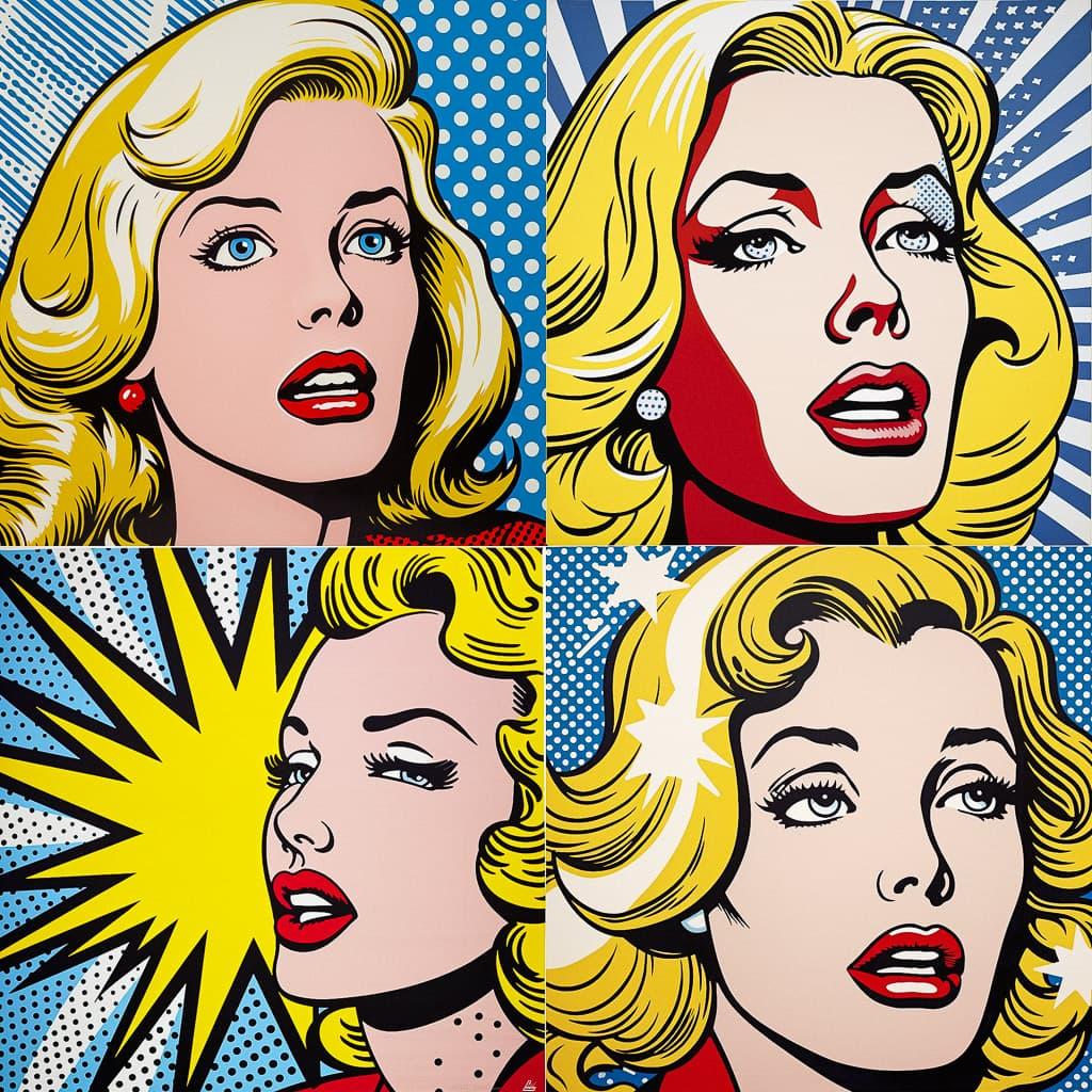 Roy Lichtenstein style, Midjourney V5.2, render 1 of 4