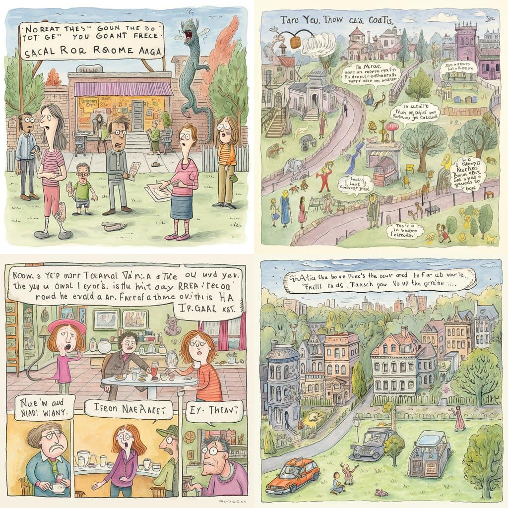 Roz Chast style, Midjourney V5.2, render 1 of 4