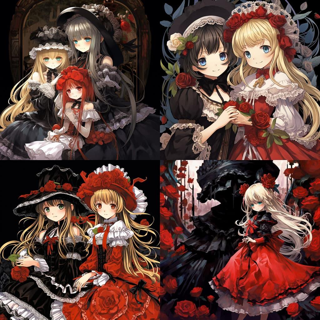 Rozen Maiden style, Midjourney V5.2, render 1 of 4