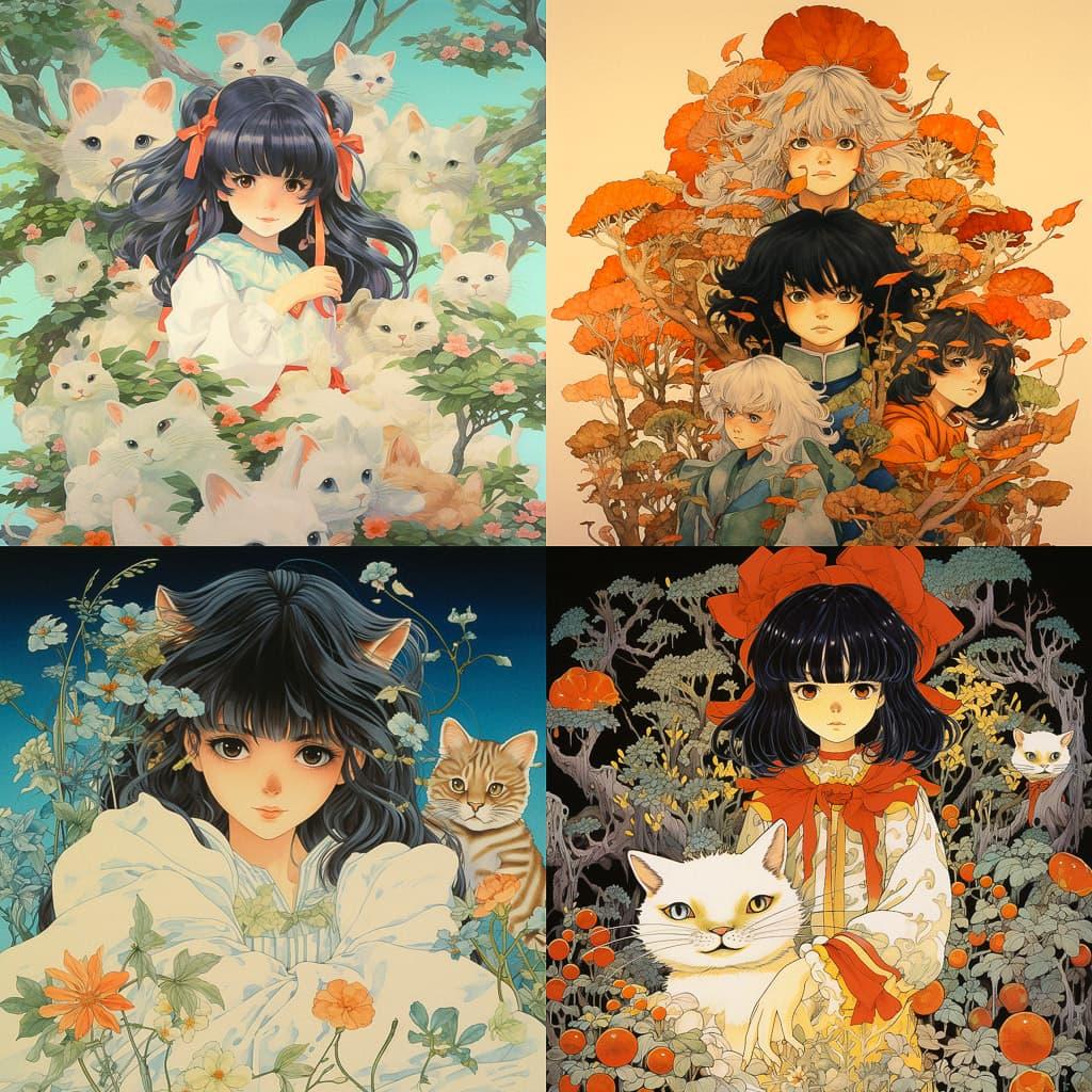 Rumiko Takahashi style, Midjourney V5.2, render 1 of 4