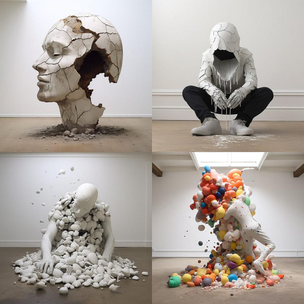 Ryan Gander style, Midjourney V5.2, render 1 of 4