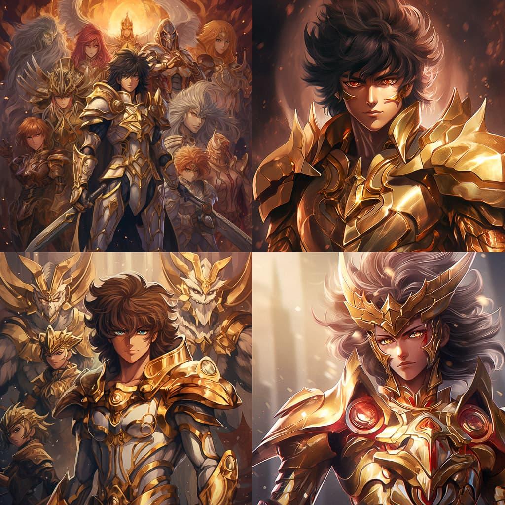 Saint Seiya style, Midjourney V5.2, render 1 of 4